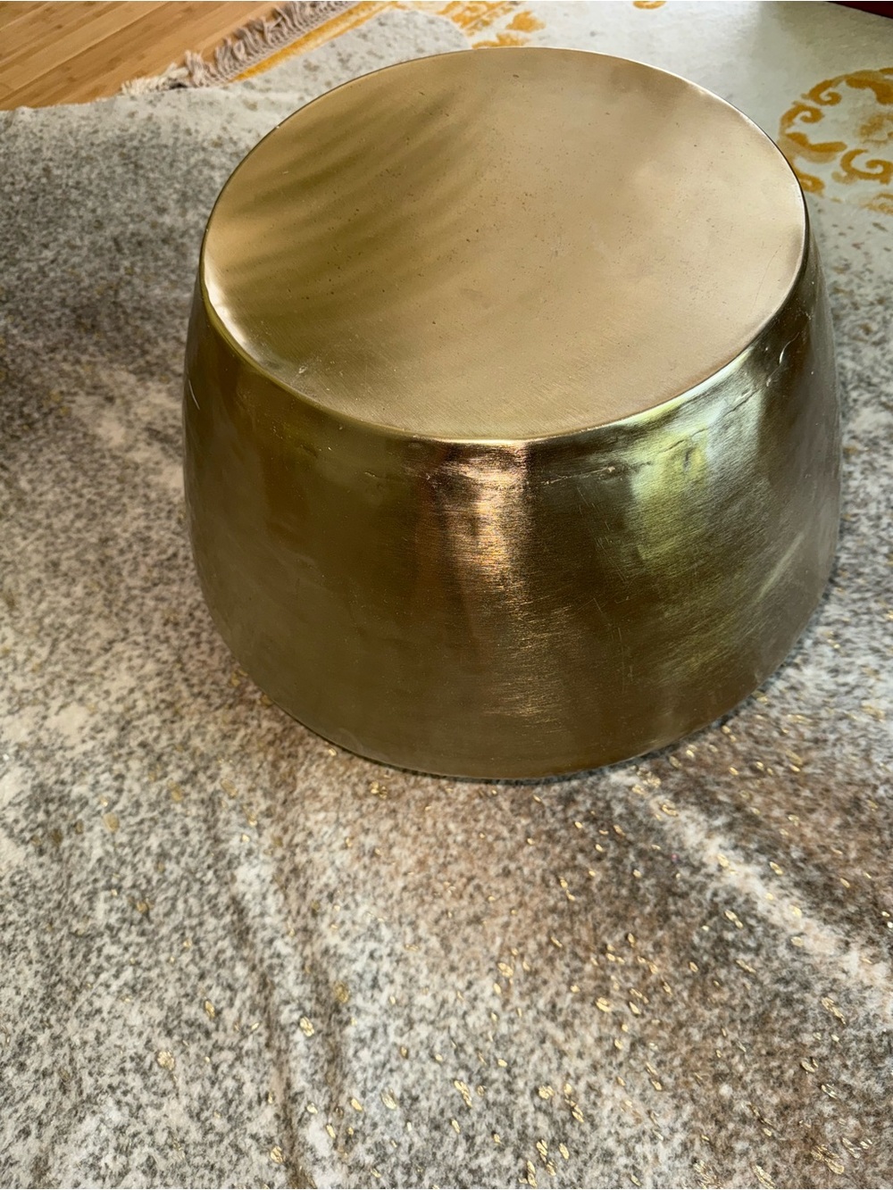 Metallic Round Accent Stool / Table - Gold Tone 14 ‘W from top x18 Tall - Picture 5 of 16